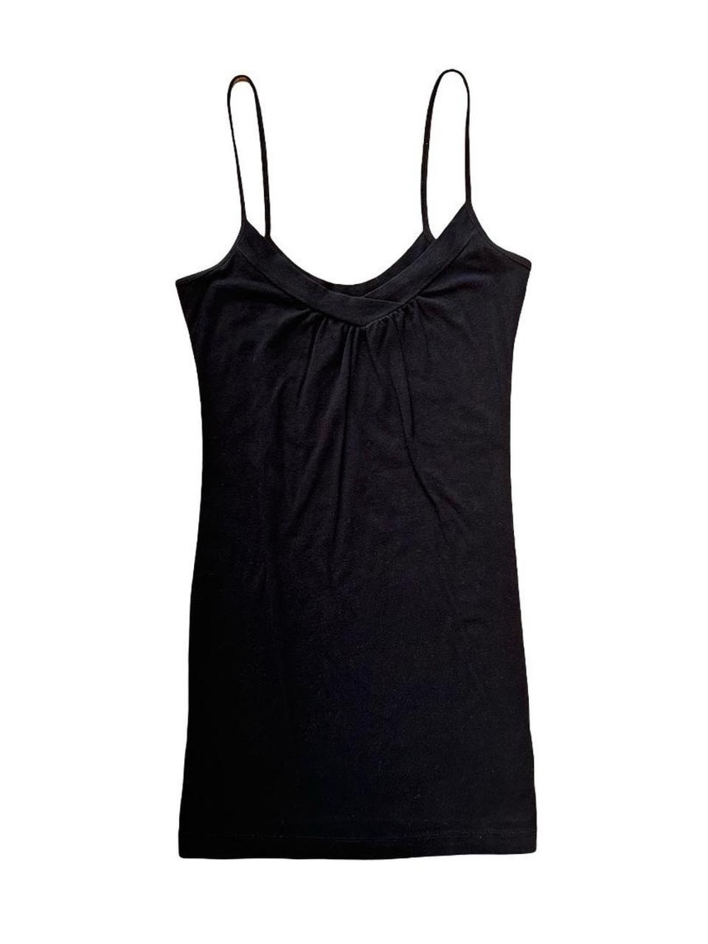 Y2K 2000s Black Crossed Neckline Long Tank Top